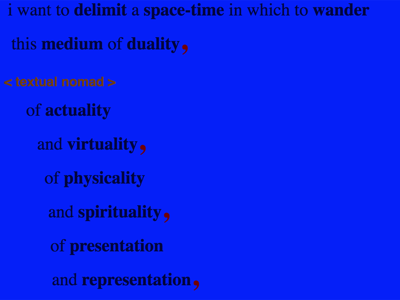 Hypernomadic Textual Journeys, 1998